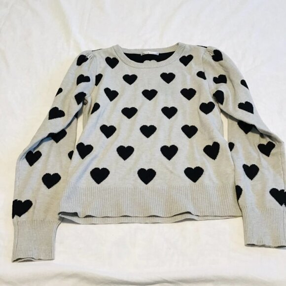 Kaily K Gray Viscose Blend Sweater with Heart Pattern Size S - Picture 3 of 9